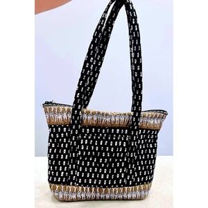 VTG. Vera Bradley~ Shoulder Tote Bag~ Retired Tribal Zebra Print~Quilted/Cotton